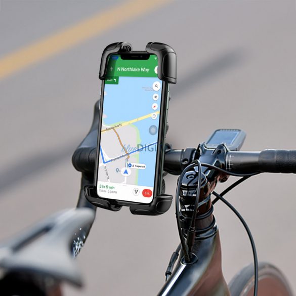 Wozinsky suport de telefon puternic pentru ghidonul unei biciclete, motociclete, scutere negru (WBHBK6)