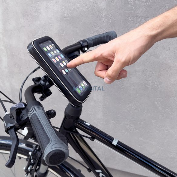 Suport pentru telefon Wozinsky pentru biciclete, motociclete, scutere negru (WBHBK7)