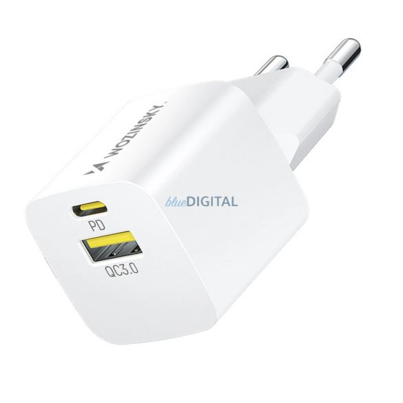 Încărcător de perete Wozinsky WWCEAC GaN USB-A USB-C 33W - alb