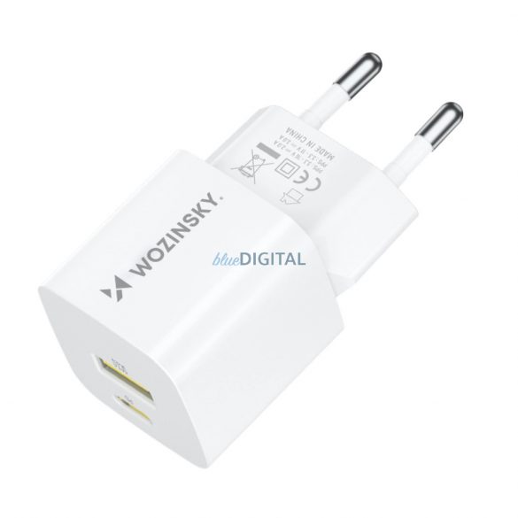 Încărcător de perete Wozinsky WWCEAC GaN USB-A USB-C 33W - alb