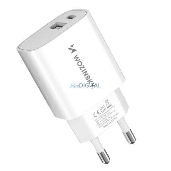 Ładowarka sieciowa Wozinsky WGWCW USB-A USB-C 20W - biała