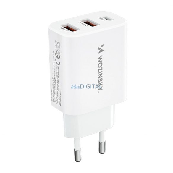 Wozinsky CWCUCW 30W USB-C / 2 x USB-A încărcător de perete - alb