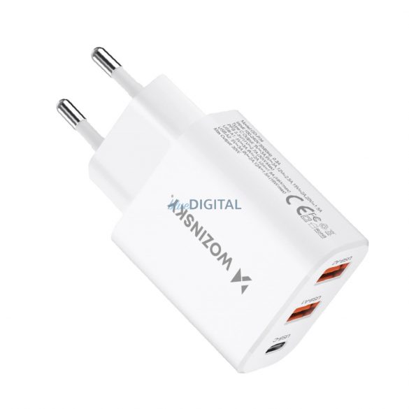 Wozinsky CWCUCW 30W USB-C / 2 x USB-A încărcător de perete - alb