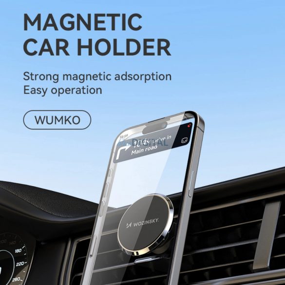 Suport magnetic pentru telefon Wozinsky WUMKO pentru aerisire auto - negru