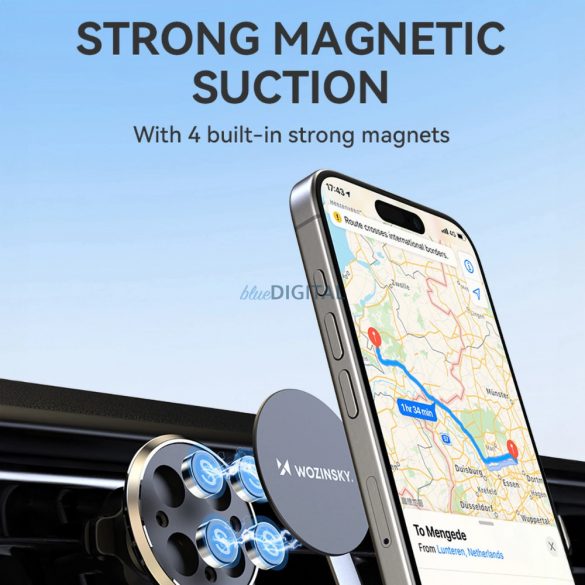 Suport magnetic pentru telefon Wozinsky WUMKO pentru aerisire auto - negru