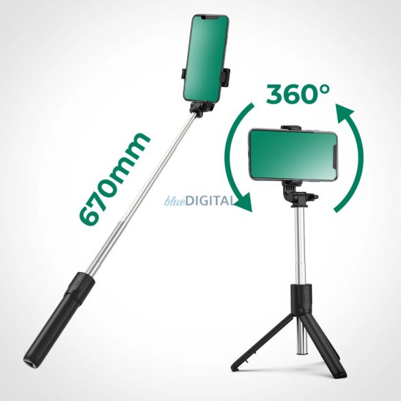 SelfieBot WRY1S trepied telescopic 0.7m - negru