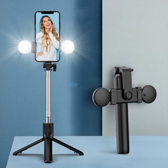 SelfieBot WR1YXS Trepied telescopic cu lumină 0.71m - negru