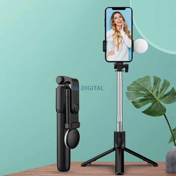 SelfieBot WR1YXS Trepied telescopic cu lumină 0.71m - negru