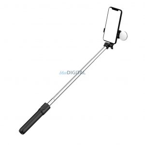 Selfie stick WH1YXS trepied telescopic cu lumină 1m - negru