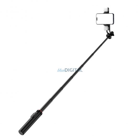 Selfie stick WC12YDS Trepied telescopic din aliaj de aluminiu cu lumină 1.3m - negru