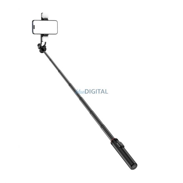 Selfie stick WC12YDS Trepied telescopic din aliaj de aluminiu cu lumină 1.3m - negru