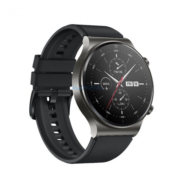 Curea de înlocuire din silicon Huawei Watch GT 2/3/4/2 Pro/3 Pro/GT 2e (46mm) - negru