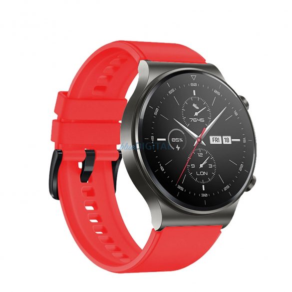 Curea de înlocuire din silicon Huawei Watch GT 2/3/4/2 Pro/3 Pro/GT 2e (46mm) - roșu