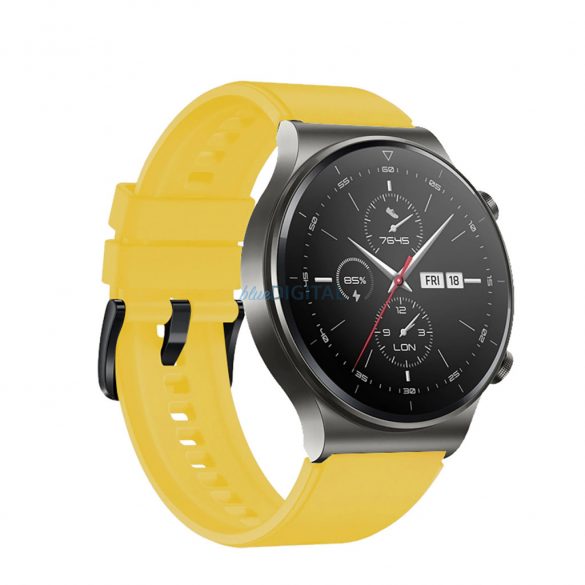 Curea de înlocuire din silicon Huawei Watch GT 2/3/4/2 Pro/3 Pro/GT 2e (46mm) - galben