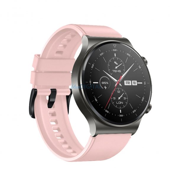 Curea de înlocuire din silicon Huawei Watch GT 2/3/4/2 Pro/3 Pro/GT 2e (46mm) - roz pal