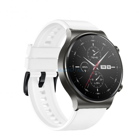 Curea de înlocuire din silicon Huawei Watch GT 2/3/4/2 Pro/3 Pro/GT 2e (46mm) - alb