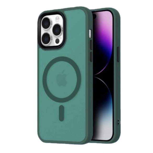 Husă Fashion MagSafe pentru iPhone 16 - verde închis