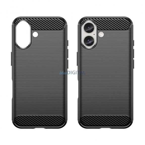 Carcasă Carbon pentru iPhone 16 - negru