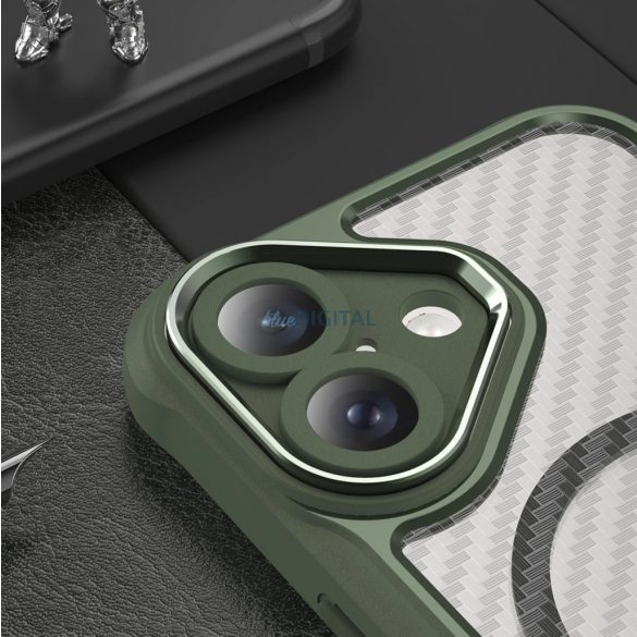 Carcasă compatibilă Leading Series MagSafe pentru iPhone 16 - verde