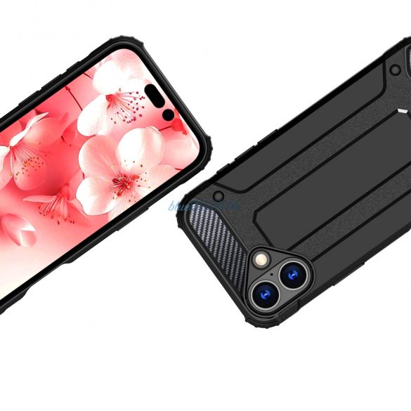 Husă Hybrid Armor pentru iPhone 16 - negru