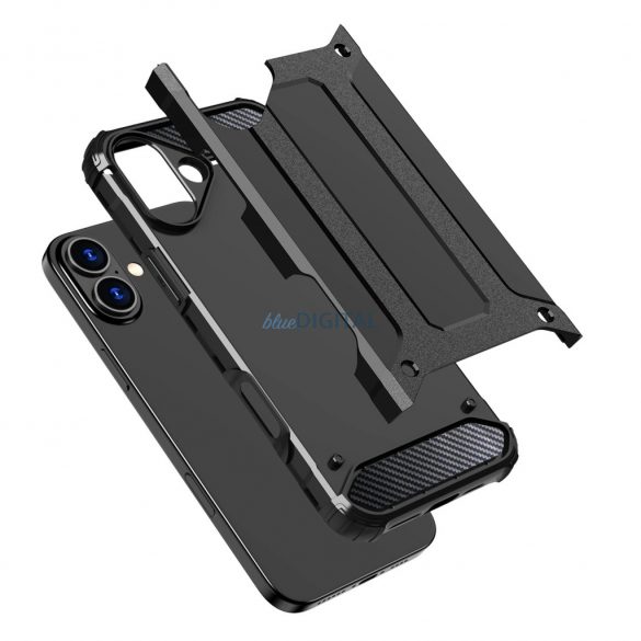 Husă Hybrid Armor pentru iPhone 16 - negru