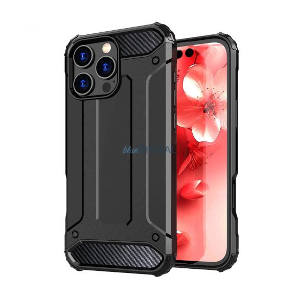 Husă Hybrid Armor pentru iPhone 16 Pro - negru