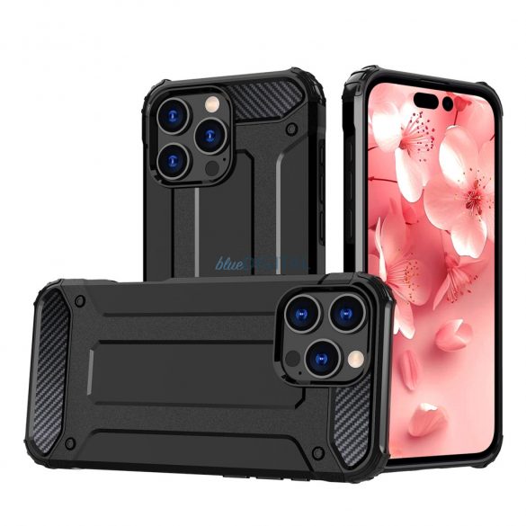 Husă Hybrid Armor pentru iPhone 16 Pro Max - negru