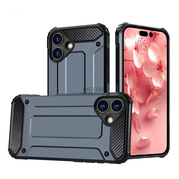 Husă Hybrid Armor pentru iPhone 16 Plus - albastru