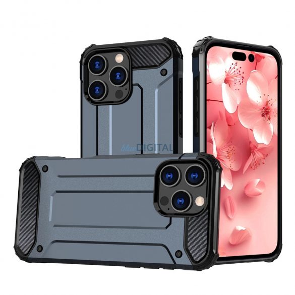 Husă Hybrid Armor pentru iPhone 16 Pro Max - albastru