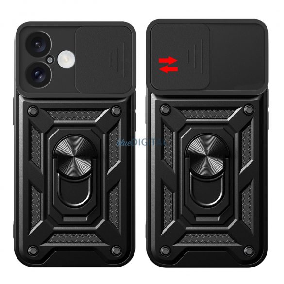 Carcasă Hybrid Armor Camshield pentru iPhone 16 - negru