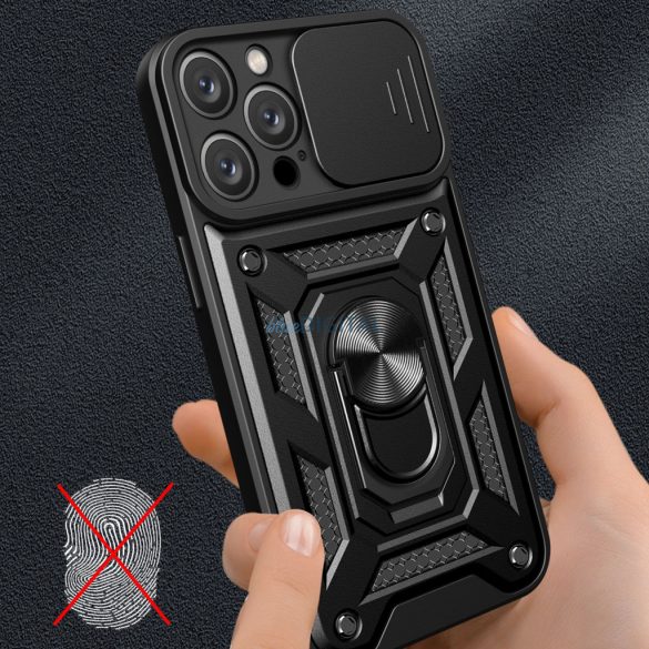 Carcasă Hybrid Armor Camshield pentru iPhone 16 Pro - negru