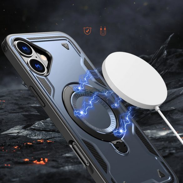 Carcasă Hybrid Armor Trendy compatibilă MagSafe pentru iPhone 16 - albastru