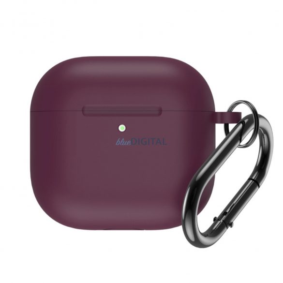 Husă din silicon cu brățară pentru AirPods 4 - burgundy