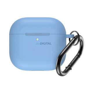 Husă din silicon cu brățară pentru AirPods 4 - albastru deschis