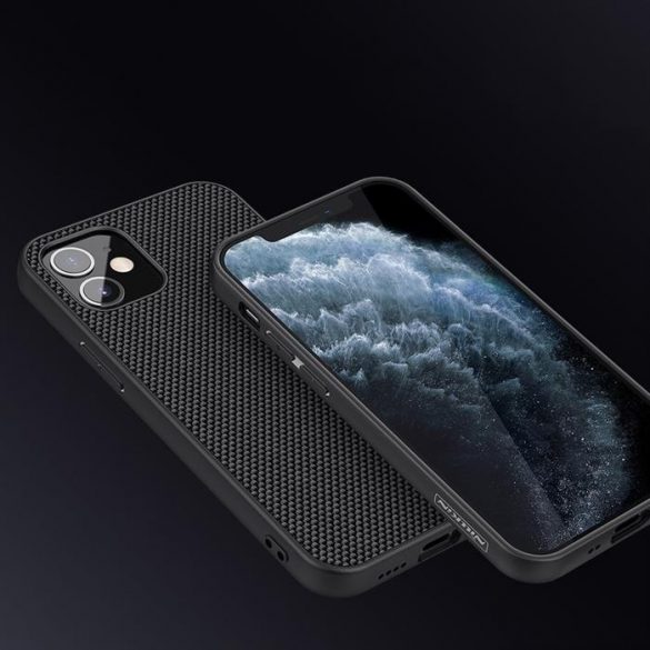 Nillkin Textured Husă Husă robust cu cadru de gel și nailon pe spate iPhone 12 mini negru