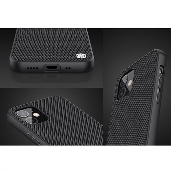 Nillkin Textured Husă Husă robust cu cadru de gel și nailon pe spate iPhone 12 mini negru