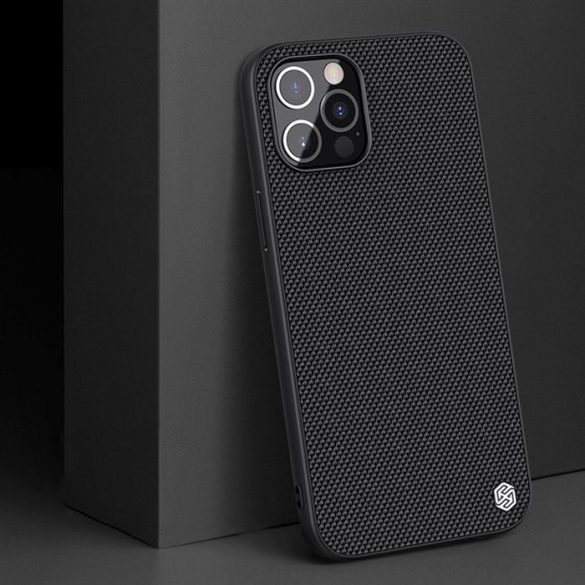 Husă Nillkin Textured Case cu cadru de gel și nailon pe spate iPhone 12 Pro Max negru