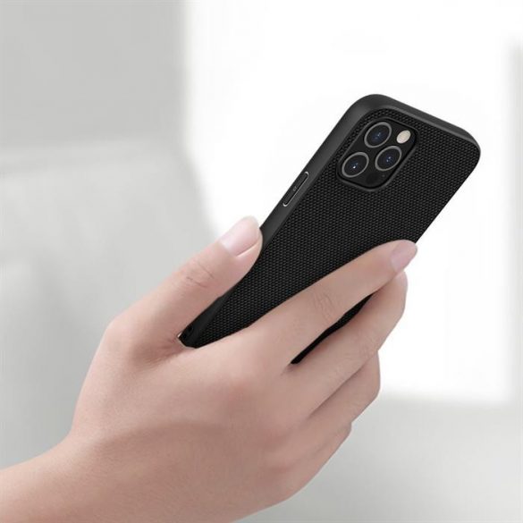 Husă Nillkin Textured Case cu cadru de gel și nailon pe spate iPhone 12 Pro Max negru