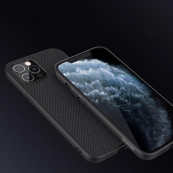 Husă Nillkin Textured Case cu cadru de gel și nailon pe spate iPhone 12 Pro Max negru