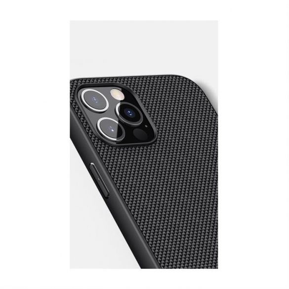 Husă Nillkin Textured Case cu cadru de gel și nailon pe spate iPhone 12 Pro Max negru