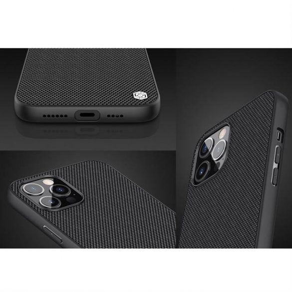 Husă Nillkin Textured Case cu cadru de gel și nailon pe spate iPhone 12 Pro Max negru