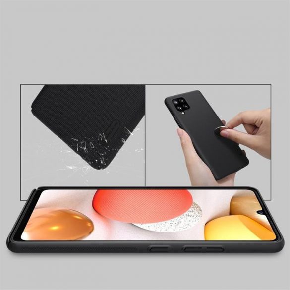 Husa Nillkin Super Frosted Shield + suport pentru Samsung Galaxy A42 5G negru