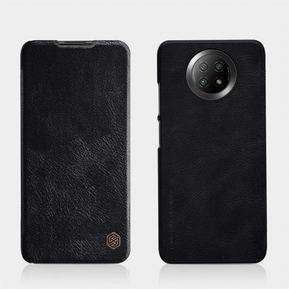 Nillkin Qin husă original din piele Husă pentru Xiaomi Redmi Note 9T 5G negru