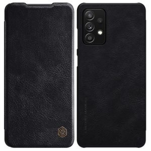 Nillkin Qin husă original din piele Husă pentru Samsung Galaxy A72 4G negru