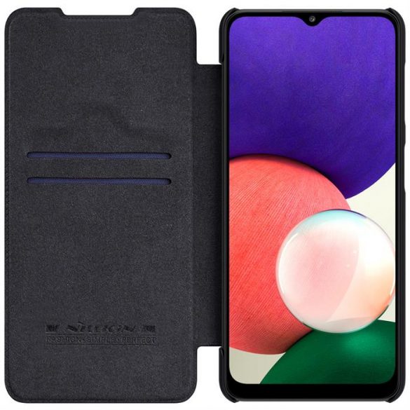 Nillkin Qin husă original din piele Husă pentru Samsung Galaxy A22 4G negru