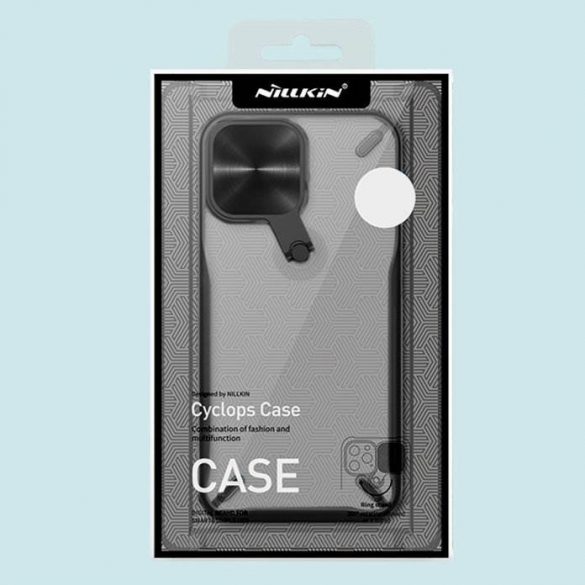 Nillkin Cyclops Case husă durabilă pentru telefon cu husă pentru cameră și suport pliabil iPhone 13 Pro negru