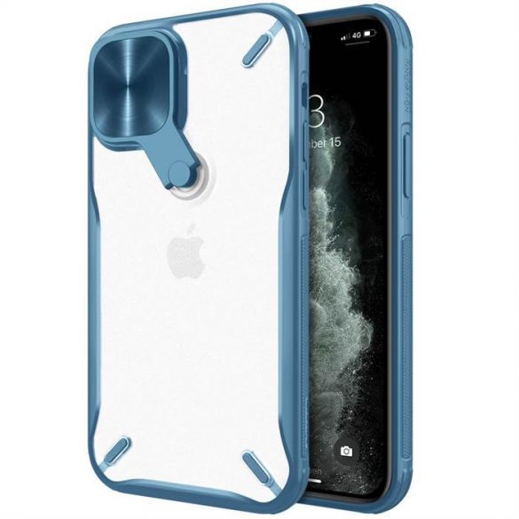 Nillkin Cyclops Case husă durabilă pentru telefon cu husă pentru cameră și suport pliabil iPhone 13 Pro Max albastru