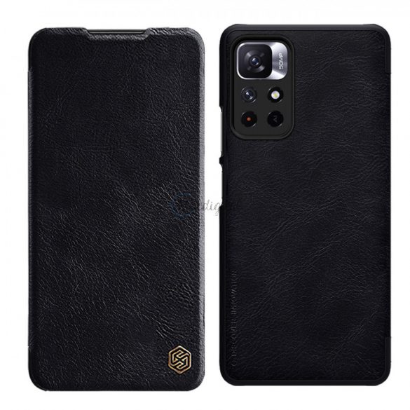 Nillkin Qin Husă Flip Husă pentru Xiaomi Redmi Note 11T 5G / 11S 5G / 11 5G (China) / Poco M4 Pro 5G - Negru