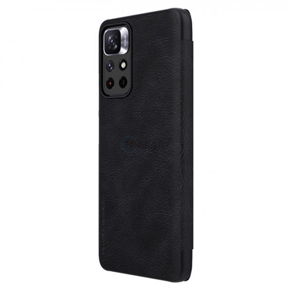 Nillkin Qin Husă Flip Husă pentru Xiaomi Redmi Note 11T 5G / 11S 5G / 11 5G (China) / Poco M4 Pro 5G - Negru