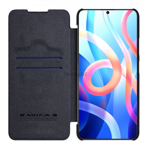 Nillkin Qin Husă Flip Husă pentru Xiaomi Redmi Note 11T 5G / 11S 5G / 11 5G (China) / Poco M4 Pro 5G - Negru